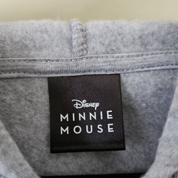 Disney Hoodie Womens 2X Gray Minnie Mouse Pullover No Pockets Fleece Lining LS - Picture 3 of 12